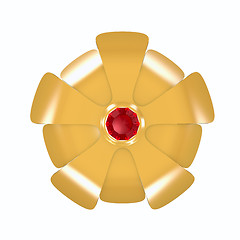 Image showing Gold flower and ruby