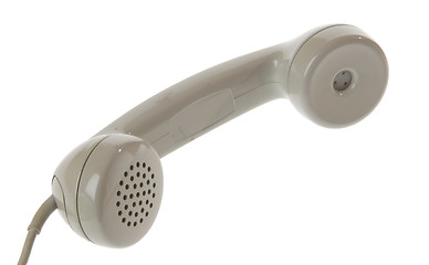 Image showing Old fashion gray phone handset