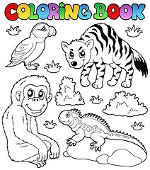 Image showing Coloring book zoo animals set 2