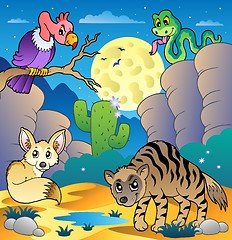 Image showing Desert scene with various animals 2