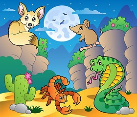 Image showing Desert scene with various animals 5