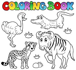 Image showing Coloring book savannah animals 2