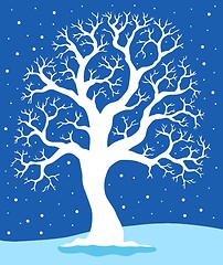 Image showing White tree on blue background 1