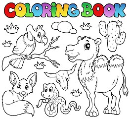 Image showing Coloring book desert animals 1