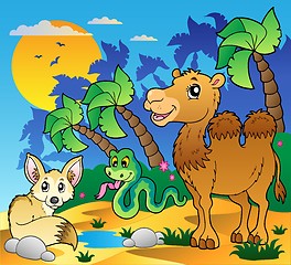 Image showing Desert scene with various animals 1