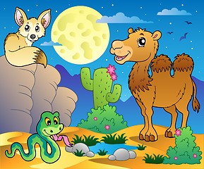 Image showing Desert scene with various animals 3