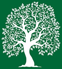 Image showing White tree on green background 2