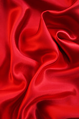 Image showing Smooth Red Silk as background