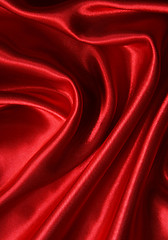 Image showing Smooth elegant red silk as background 