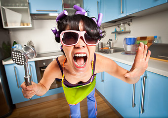 Image showing crazy housewife