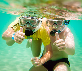 Image showing Two boys underwater