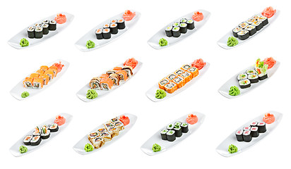 Image showing Sushi (Roll Assorted) on a white background