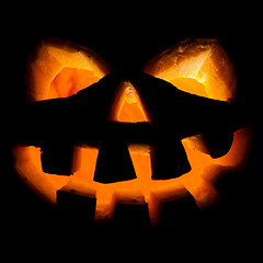 Image showing halloween, old jack-o-lantern on black