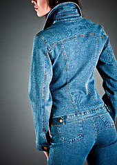 Image showing  girl in a jeans jacket