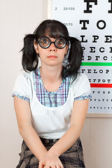 Image showing person wearing spectacles in an office at the doctor