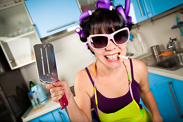 Image showing crazy housewife