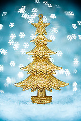 Image showing Gold christmas tree