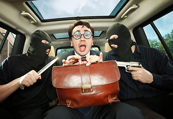 Image showing businessman grasped in hostages.