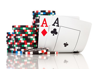 Image showing chips and two aces