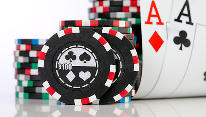 Image showing chips and two aces