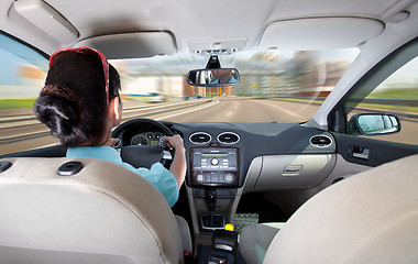 Image showing women driving a car