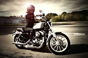 Image showing Biker girl