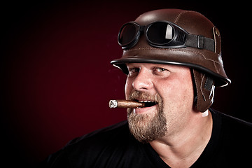 Image showing biker in a helmet