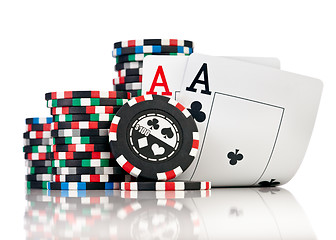 Image showing chips and two aces