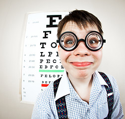 Image showing person wearing spectacles in an office at the doctor