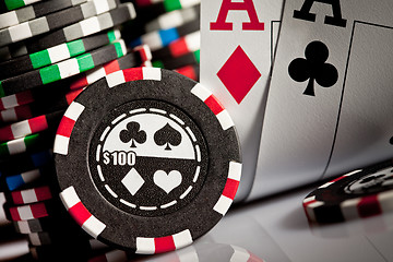 Image showing gambling chips and cards