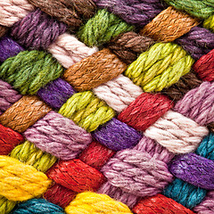 Image showing multi colored woollen yarns