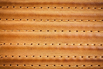 Image showing leather stitched by threads