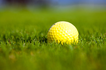 Image showing Yellow ball for a golf