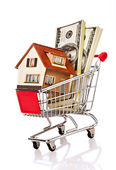 Image showing shopping cart and house