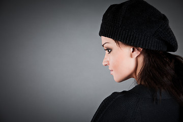 Image showing girl in a beret