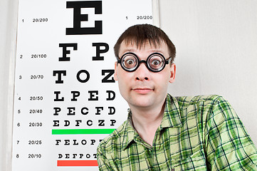 Image showing person wearing spectacles in an office at the doctor