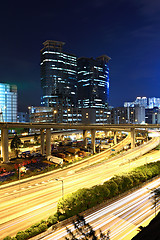 Image showing traffic and highway at night