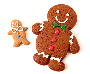 Image showing Gingerbread man cookies on white background