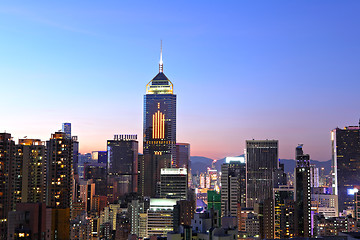 Image showing Hong Kong with crowded buildings at night