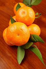 Image showing mandarin on wooden background