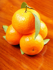 Image showing mandarin on wooden background