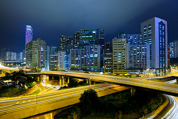 Image showing traffic and highway at night