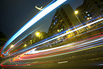 Image showing highway light trails