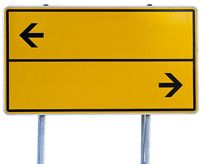 Image showing yellow direction sign (clipping path included)