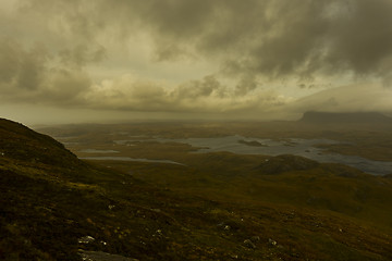 Image showing dark landscape with deep clouds