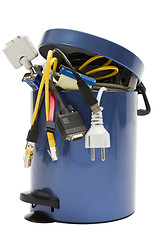 Image showing trashcan with electronic waste