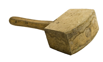 Image showing used wooden hammer