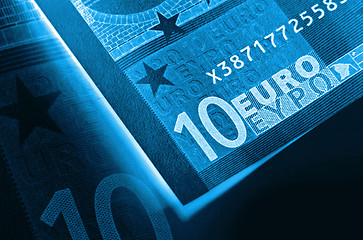 Image showing x-ray euro money abstract background