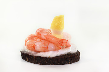 Image showing canape with shrimps