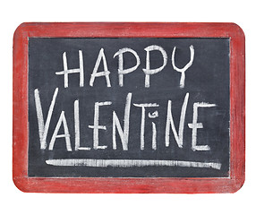 Image showing Happy Valentine on blackboard